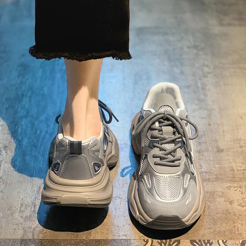 Spring platform casual sports shoes women's 2025 summer new popular dad shoes women's versatile little white shoes tide