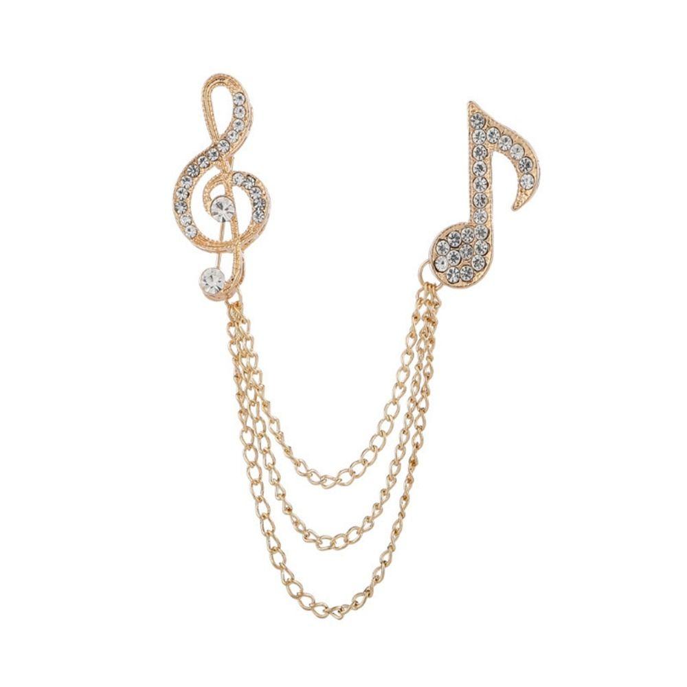 Zinc Alloy Music Notes Brooch Unisex Enamel Pin Brooches Fashion Scarf Pins Clip Men Women