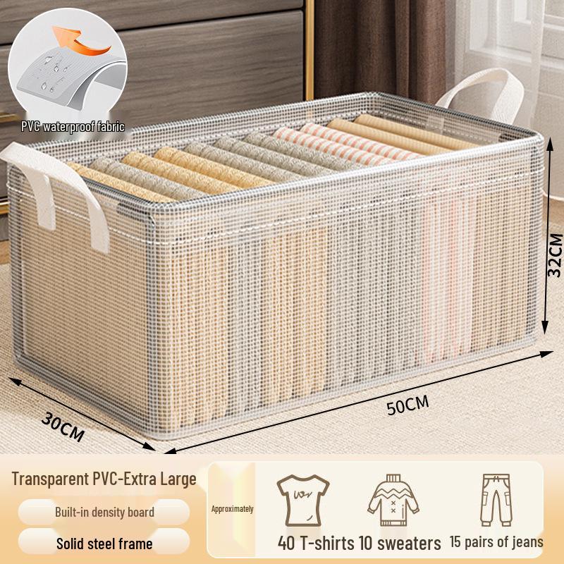 Transparente PVC-Kleideraufbewahrungsbox - Faltbarer Kleiderschrank-Organizer