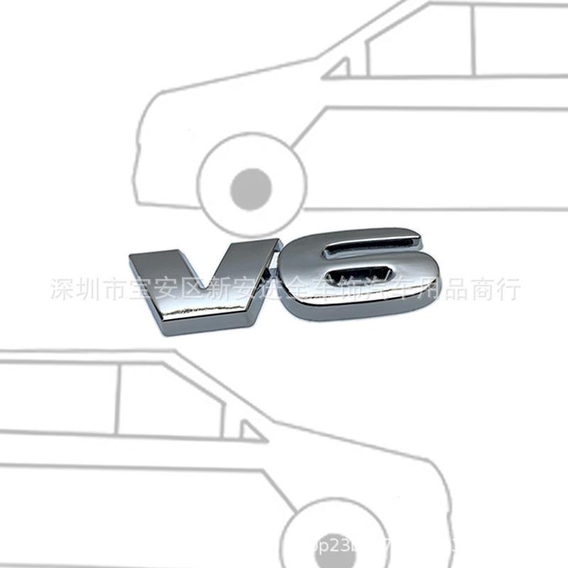 V6 Car Logo Is Suitable for Toyota Tundra TRD PRD Car Sticker SR5 V6 Modified Rear Tail Sticker Body Sticker Trunk Label