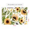 Sunflower Wall Sticker Glass Decorative Sticker Living Room Bedroom Floral Decor