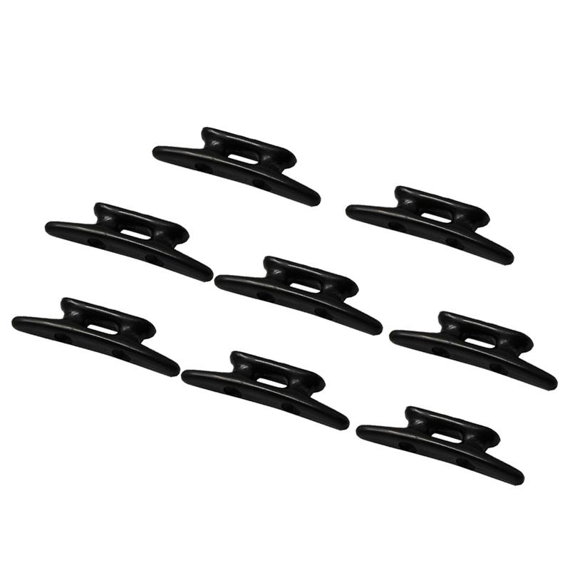 8 Pieces 3' Black Nylon Closed Base Marine Boat & Dock 3 Inch Cleat