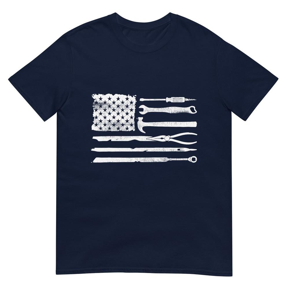 Usa Flag Car Mechanics Tool Kit Unisex Dad Funny Fathers Day Tshirt S