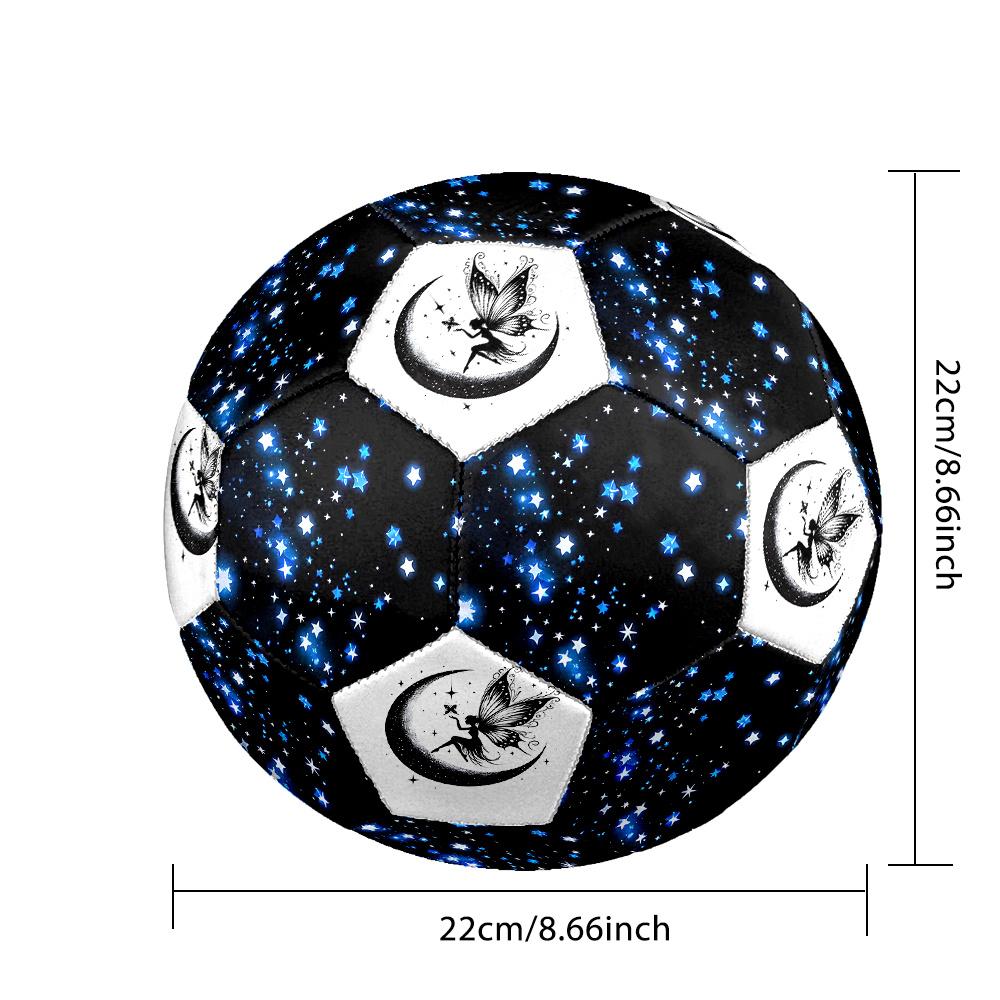 1PC Blue Starry Sky Moonlit Fairy Flight Soccer Ball Size 5 Football Machine Sewn Indoor/Outdoor Universal Football Gift W9