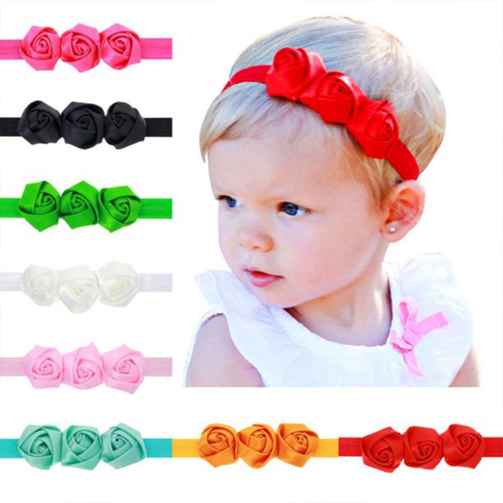 9Pcs Newborn Headbands Infant Rose Elastic Hair Band Solid Color Headwear Hairstyling Accessories
