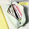 Solid Color Pencil Case Zipper Design Stationery Bag High Quality Pen Box  Students