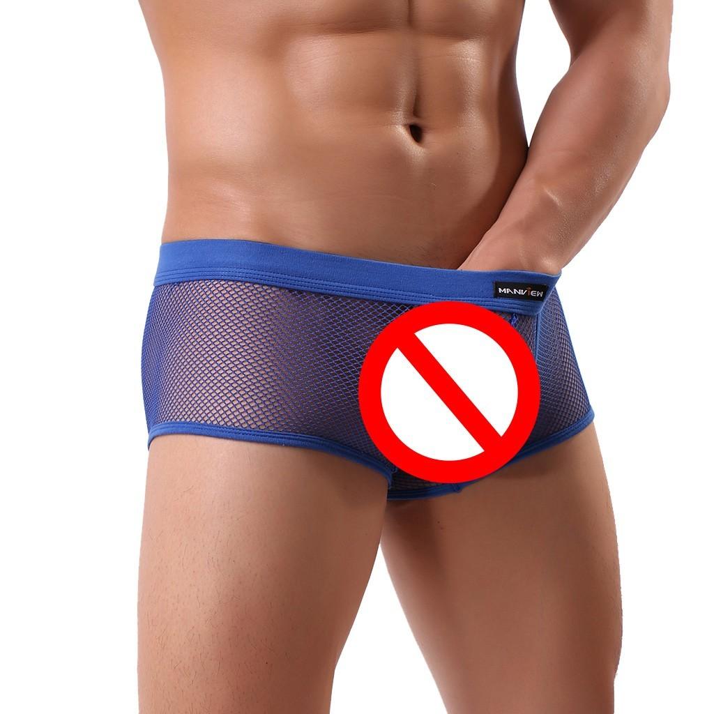 Men Sexy Underwear Letter Printed  Shorts Bulge Pouch Underpants