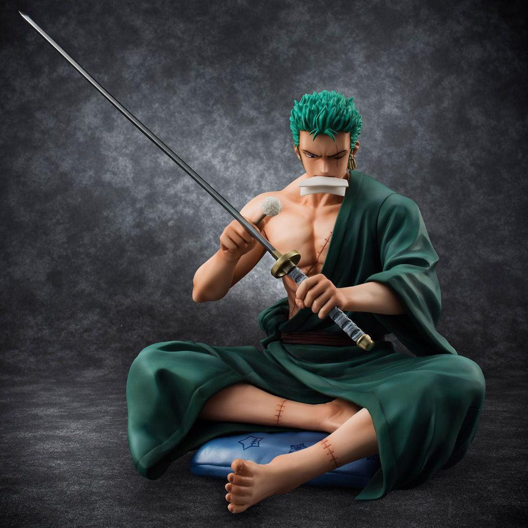 

Anime One Piece Roronoa Zoro Figure New World Knife Sitting Action Figurine PVC Model Decoration Statues Doll Toy Gift