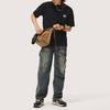 Lining Cultural Series Printed Letter Crew Neck Short Sleeve T-Shirt Men Tops Black AHSU319-3