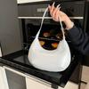 Candy Color Moon Underarm Bag Solid Color Women's Hobo Bag Casual Pu Leather Shoulder Bag  Girl