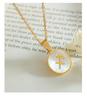 French-Inspired Zodiac Pendant with White Mother-of-Pearl Inlay On 18K Gold-Plated Chain