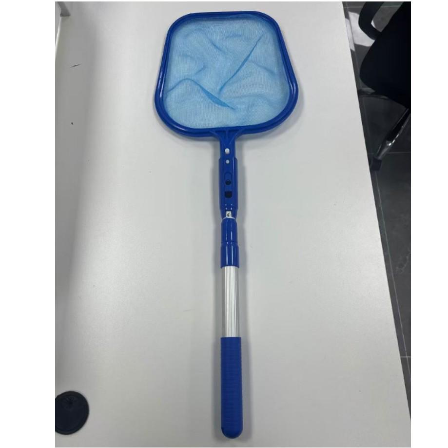Telescopic Pool Skimmer Tool with Shallow Net and Aluminum Pole for Leaf Retrieval