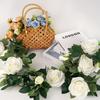 Vår Kunstig Hvit Rose Ranke Kunstig Grønn Plante Kunstig Blomsterbue Hjemmedekorasjon