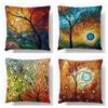 Abstract oil painting style linen pillowcase, living room sofa cushion cover, home decoration, oil painting hug pillowcase