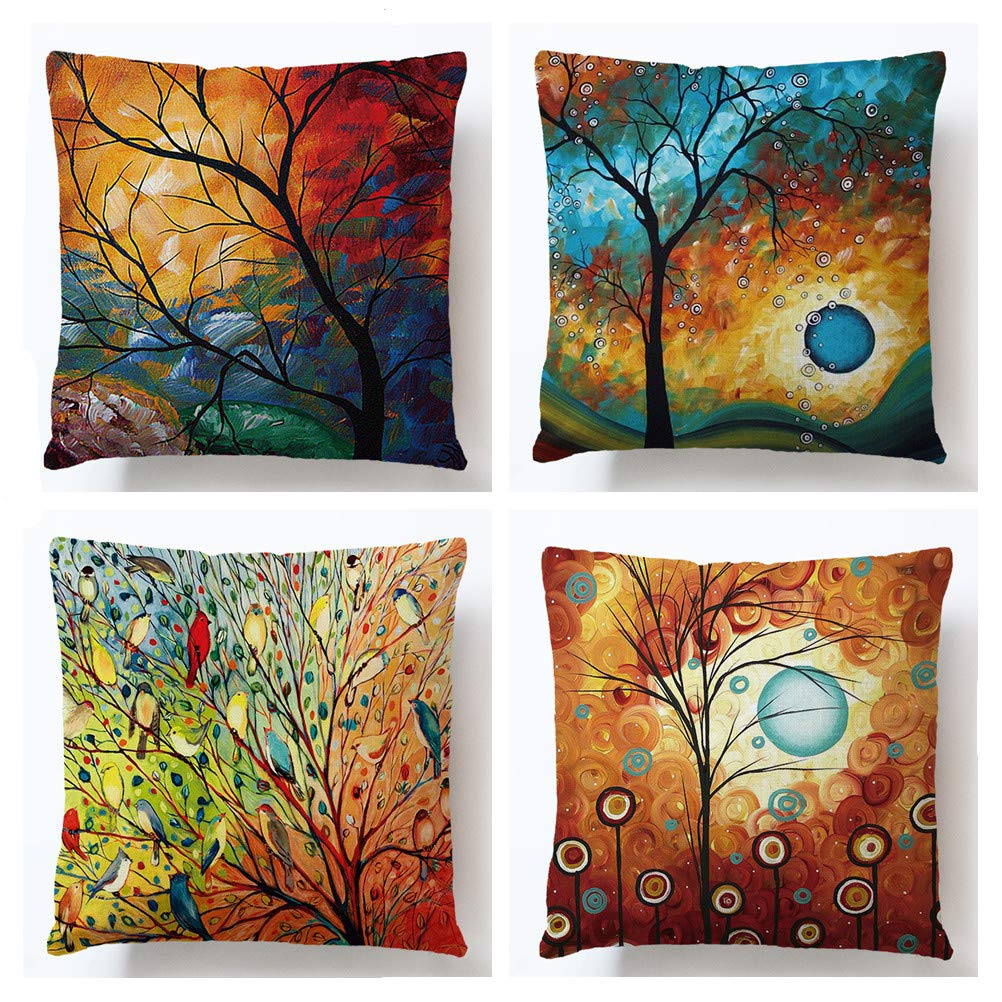 Abstract oil painting style linen pillowcase, living room sofa cushion cover, home decoration, oil painting hug pillowcase