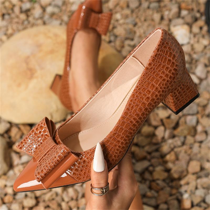 Size36-45 Female Patent Leather Pumps Pointed Toe Spring Summer Women Shoes Elegant Square High Heels Women's Black Office Shoes