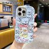 Phone case: 2D flat design suitable for iPhone 18 17 16 15 14 13 Pro protective case, couple style, gray cat, Christmas and Halloween gifts
