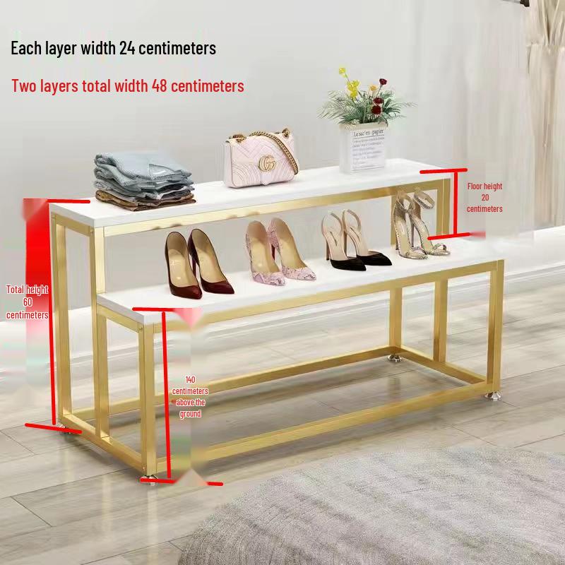 Creative Children's Clothing Display Rack with Faux Marble Waterfall Table