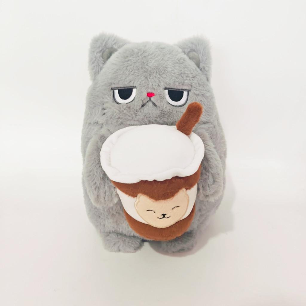 Melancholic Cat Plush Toy With Soft Short Plush For Kids And Collectors