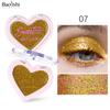 Palette di Glitter a Forma di Cuore a 8 Colori Paillettes Grandi Adesivi per Corpo Viso Gel Oro Argento Viola Flash Scintillante Ombretto Monocromatico
