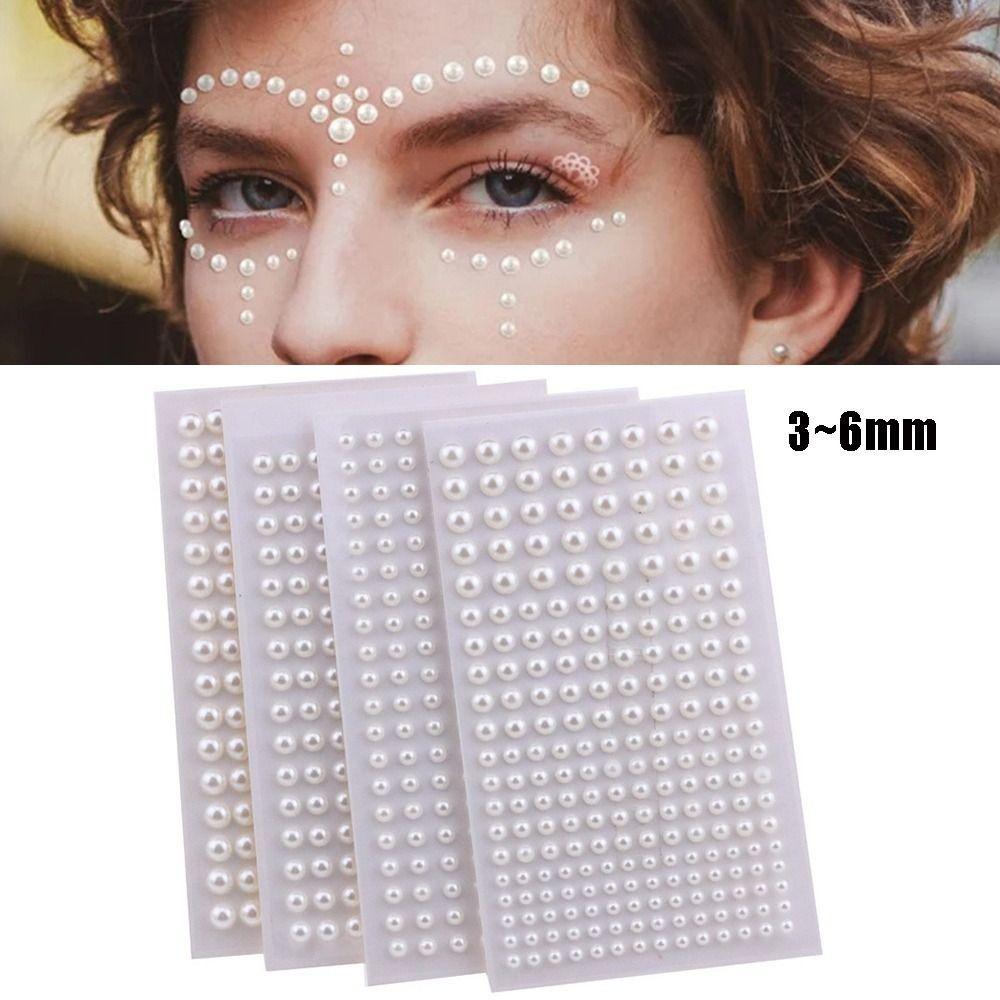 Pearls Hair Pearls Stick Self Adhesive Face Pearls Stickers Pearls Stickers  for Hair Face Makeup