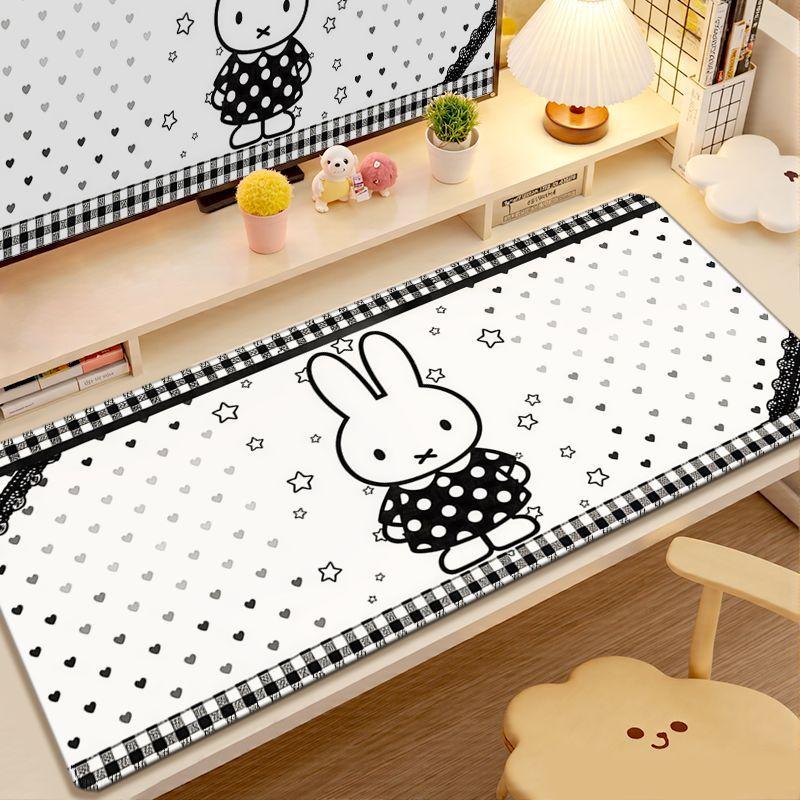 New Arrival Miffy Mouse Pad Cute Cartoon Rabbit Desk Mat Aesthetic Kawaii Computer Accessories for Dorm Bedroom Office Decor