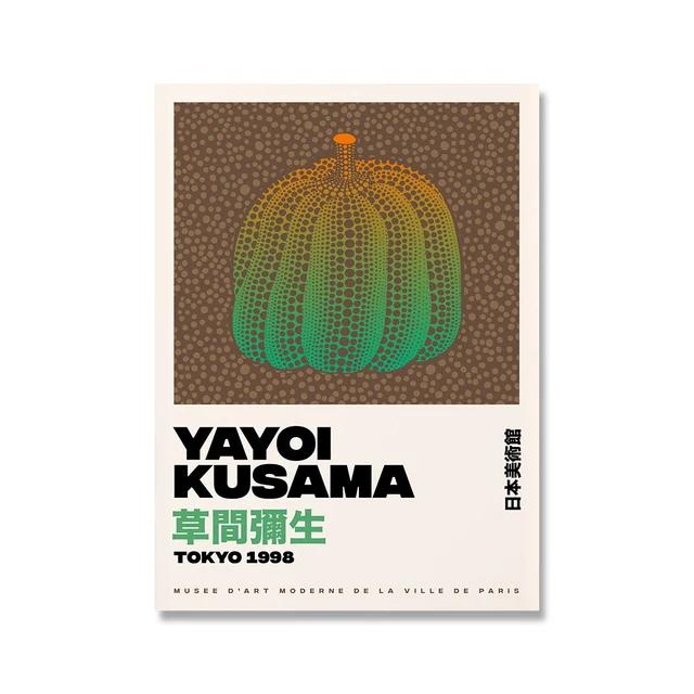 Abstract Yayoi Kusama Pumpkin Canvas Paintings Nordic Posters and Print Wall Art Picture for Living Room Wall Decoration Cuadros