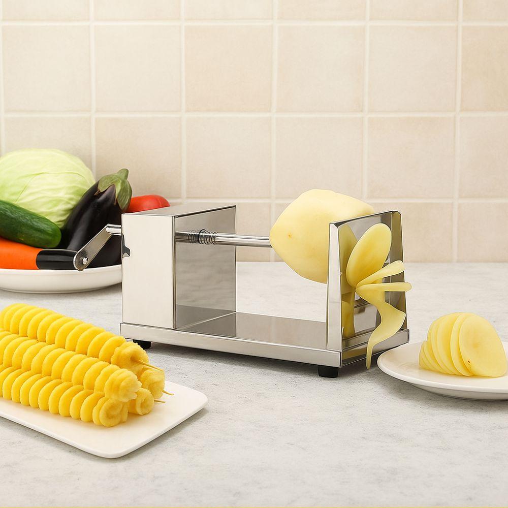 Household Twisted Potato Slicer Stainless Steel Manual Potato Twister French Fry Cutter  BBQ Party