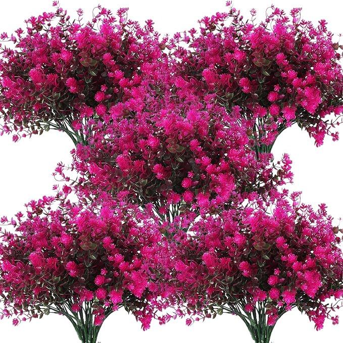 UV-Resistant Artificial Outdoor Shrubs, Fake Plants for Courtyard and Spring Decoration
