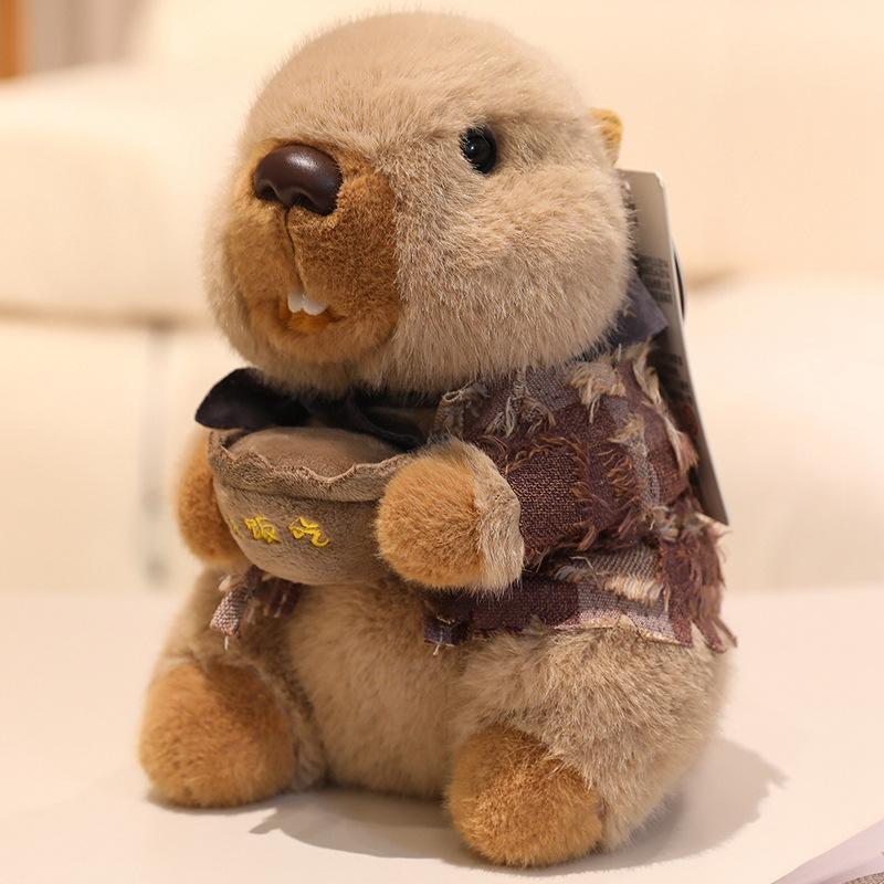 Кукла сурок озвученная кукла смешная капибара плюшевая игрушка кулон кукла подарок на день рождения женский Medium 26cm [0.25kg]