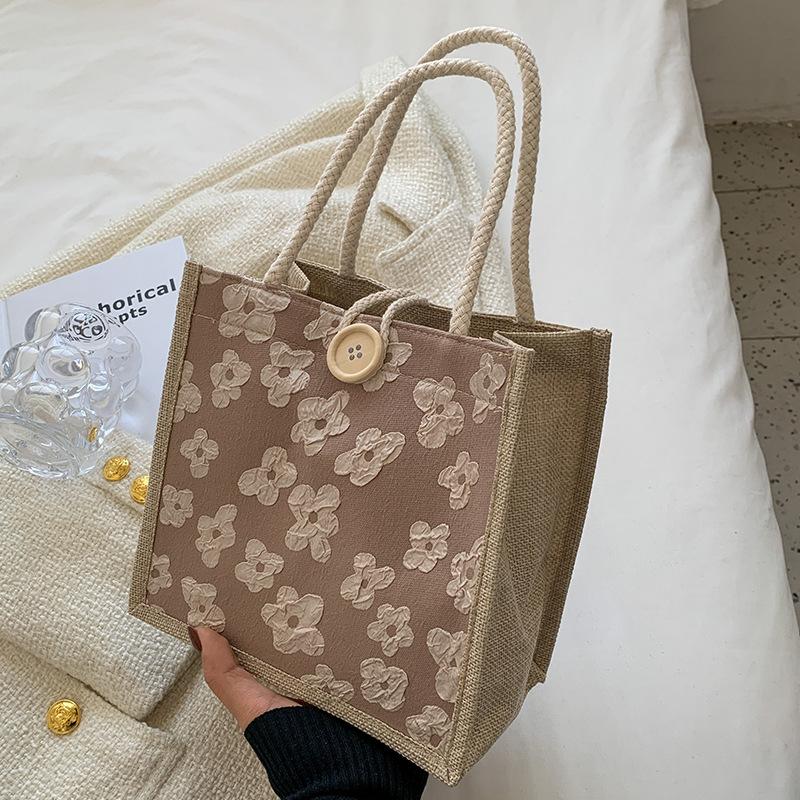 

Ланч-бокс, сумка для бенто 2024, новая плетеная сумка из ротанга, женская сувенирная маленькая сумка хаки