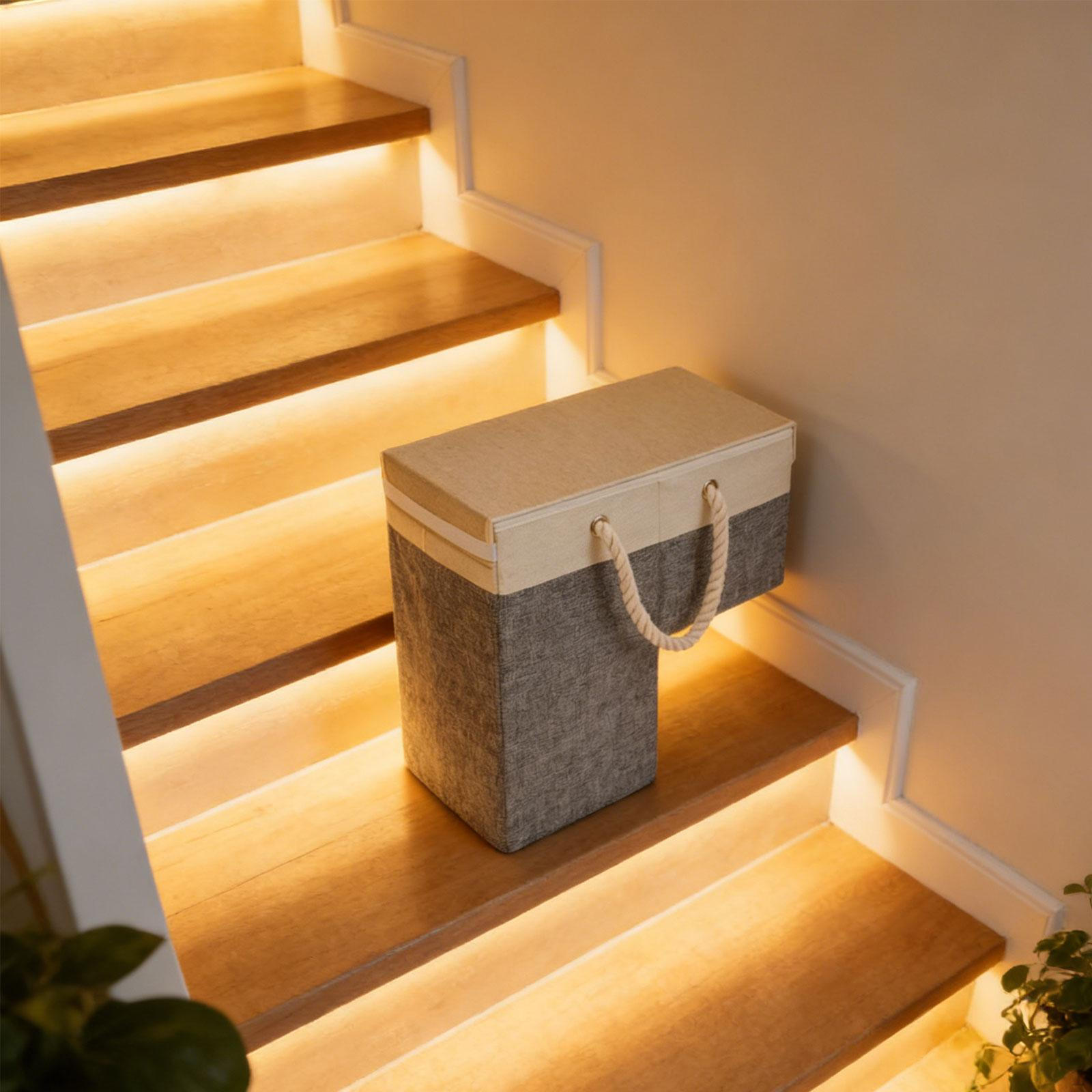 

Stair Basket with Handles Collapsible Staircase Modern Stairs Storage Organizer