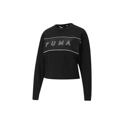 Letter Logo Patchwork Crew Neck Sweatshirt Women Tops Black 587163-01