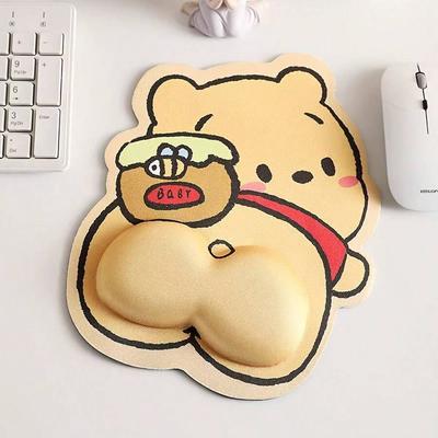 MINISO Zeichentrickfiguren Zeichentrick Ergonomische Handgelenkauflage Mauspad, Ein niedliches Charakterdesign für Computernutzer mit einer verdickten Gummi-Handgelenkauflage