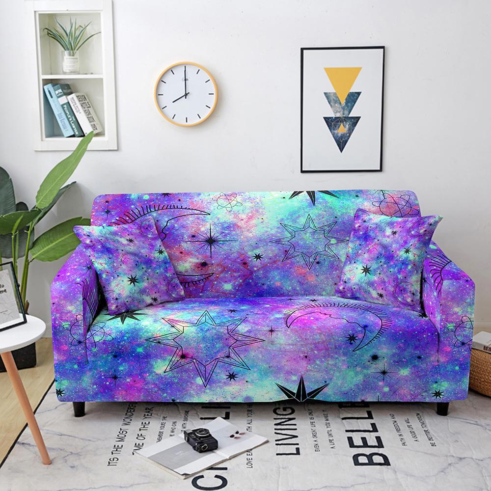Elastyczny Pokrowiec na Sofę Mystic Sky do Salonu Pokrowiec Ochronny Meble Domowe Dekoracja Świąteczna