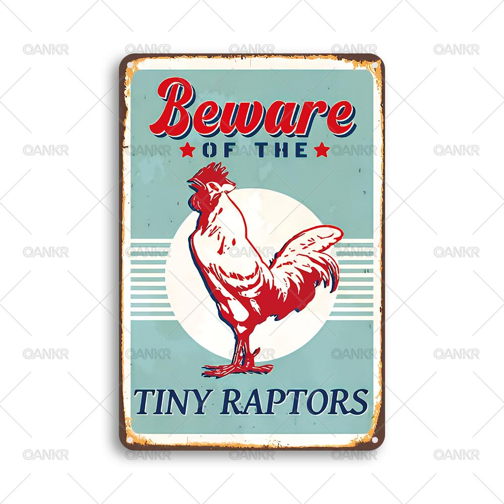 

Vintage Metal Tin Sign Ideal Gift x Inch Beware Of The Tiny Raptors Metal Signs for Farm Bar Garden Home Wall Decor Plaque 20x30cm（7.8x11.8inch）