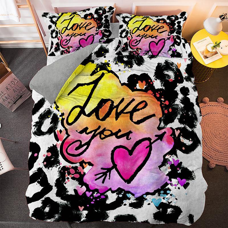 Cartoon Duvet Cover Set King Size Microfiber Cute Color Avatar Print Bedding Set For Kids Teens Soft Kawaii Style Quilt Cover