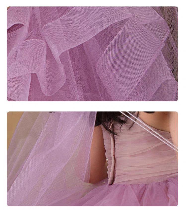 High end girls' dress summer 2026 beautiful children's suspender pink princess dress fluffy veil birthday dress