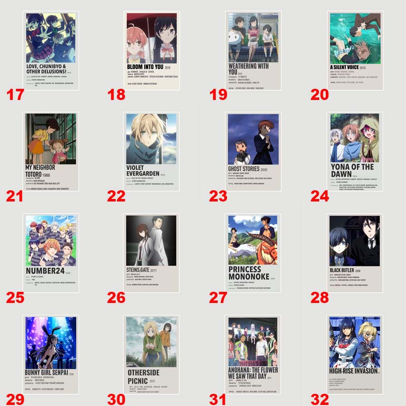 Demon Slayer White Paper Poster Classic Japan Anime Series Art Cartoon Painting Sticker for Home Bar Art Wall Decorative Mural