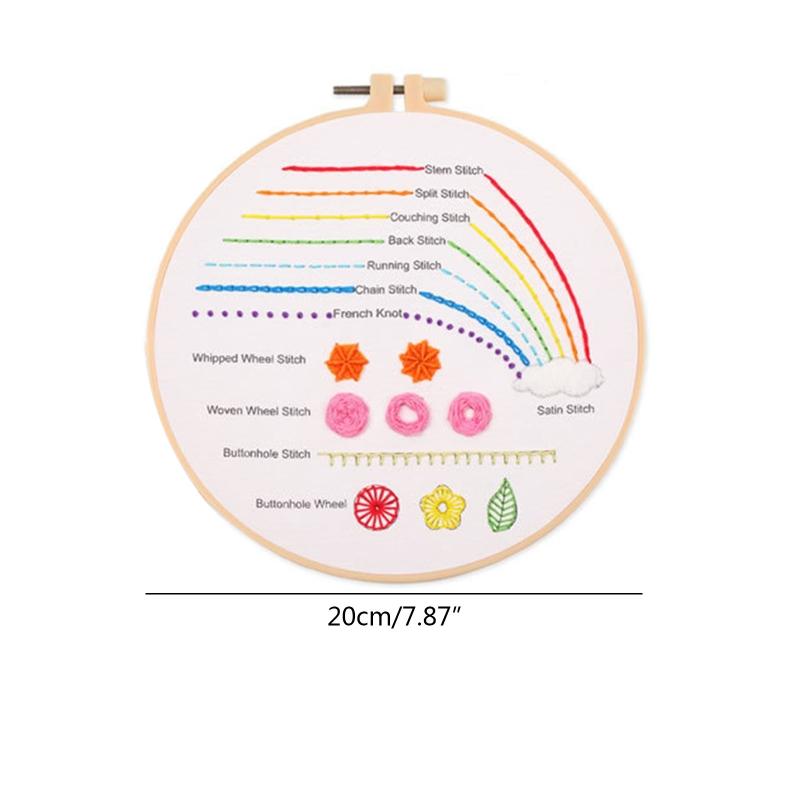 Embroidery Kit for Beginners DIY Lovers Practical Embroidery Stitch Practice Kit Crucifix Stitch Kits for w/ Embroidery