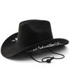 Western Style Embroidered Wide Brim Hat Outdoor Travel Jazz Hat