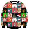 Unisex Hoodies & Sweatshirts Christmas Santa Claus Cat Cartoon Anime Pattern Round Neck Hoodie Top