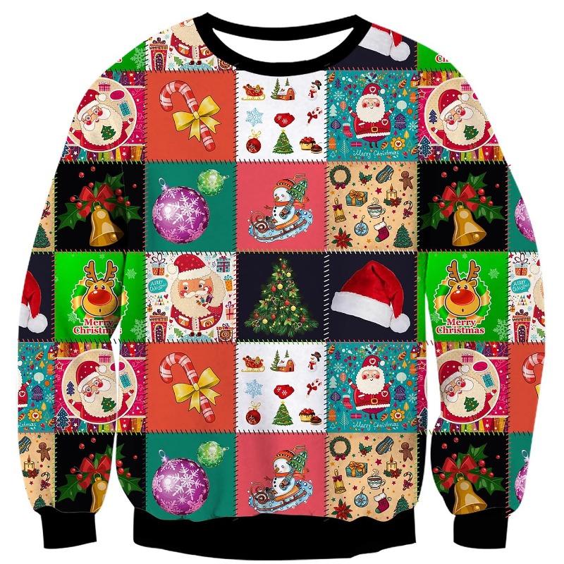 

Unisex Hoodies & Sweatshirts Christmas Santa Claus Cat Cartoon Anime Pattern Round Neck Hoodie Top XL