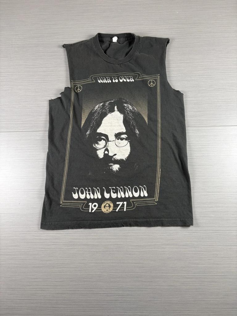 Vintage John Lennon Shirt Mens Small War Is Over 1971 Cut Off Sleeveless 70s