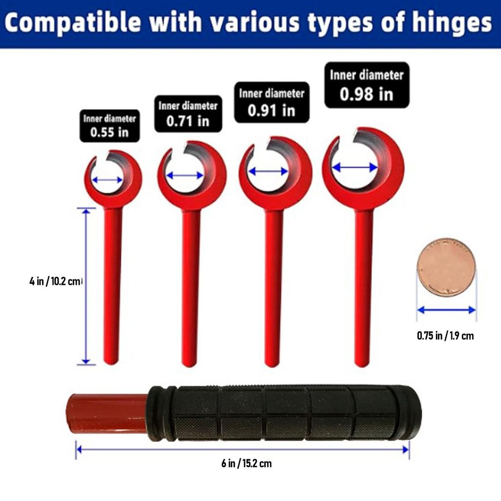 Door Hinge Adjustment Tool Kit Heavy Duty Steel Multiple Sizes Ergonomic Handle for Homeowners Professionals