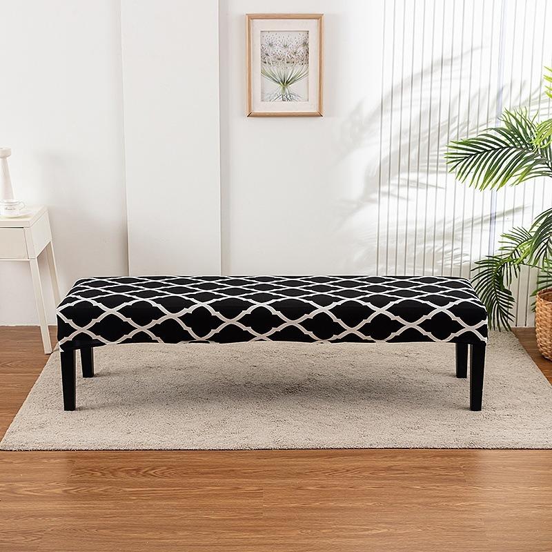 1Pc Long Bench Cover Stretch Polyester Removable Washable Anti-Dirty Piano Stool Chair Covers Living Room Bedroom Seat Protector
