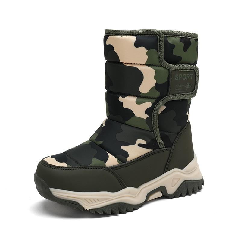Kids Winter Snow Boots Girls Boys Waterproof Anti-Slip Warm Fleece-Lined Short Ankle Cold Weather