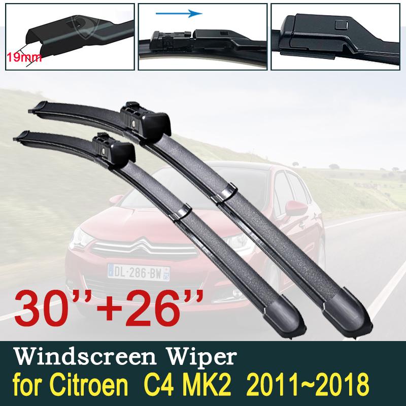 for Citroen C4 MK2 C4L 2011~2018 Car Wiper Blades Front Windscreen Wipers Car Accessories Stickers 2012 2013 2014 2015 2016 2017