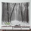 Winter Woods Snow Print Pattern Tapestry Home Bedroom Living Room Dormitory Wall Decor Background Cloth Tapestry