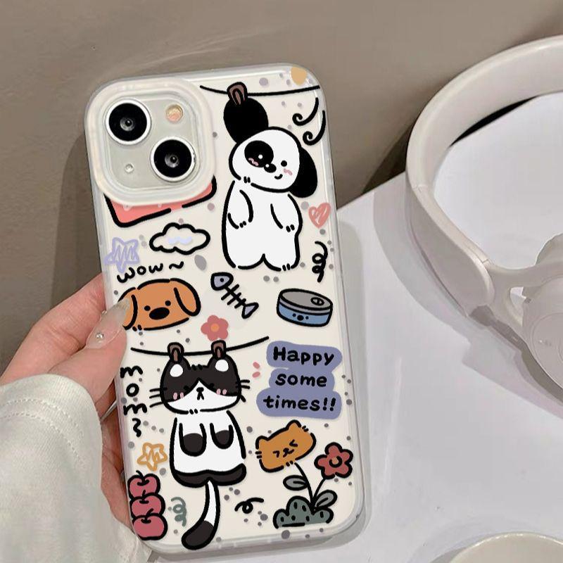 Frosted Cat-Themed iPhone Case for 13/14/15/16/17PROMAX - Fun & Soft Design!